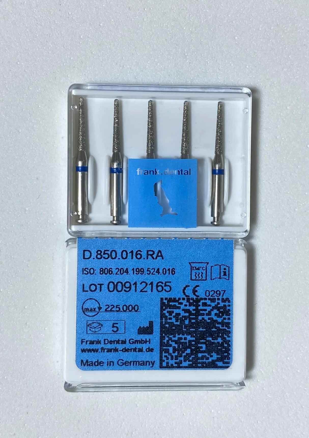 Franke Dental D.850.016.RA LOW SPEED - Diamond tapered round end - BLUE