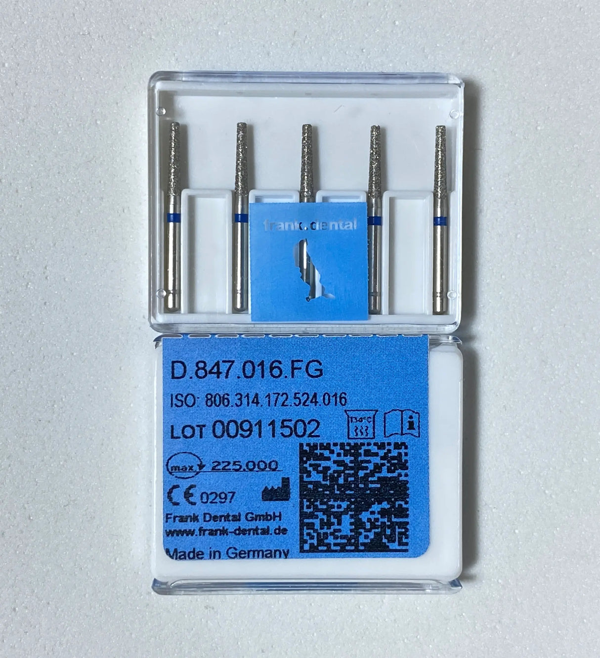 Frank Dental D.847.016.FG HIGH SPEED - Diamond  tapered flat end -  BLUE