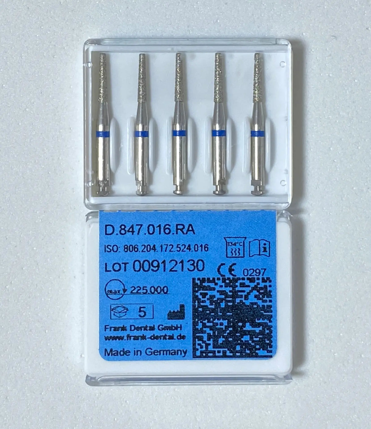 Franke Dental D.847.016.RA LOW SPEED - Diamond tapered flat end - BLUE