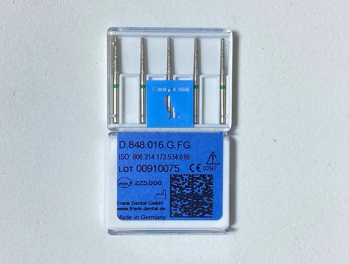 Franke Dental D.848.016.G.FG HIGH SPEED - Diamond  tapered flat end - LONG - Green