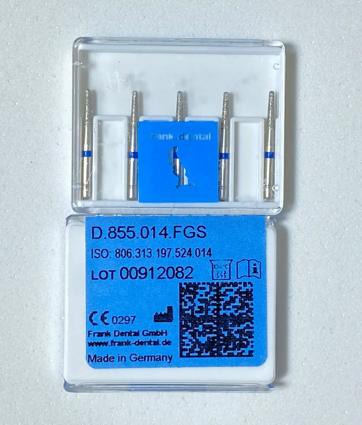 Franke Dental D.855.014.FGS HIGH SPEED Diamond tapered round end - SHORT - BLUE