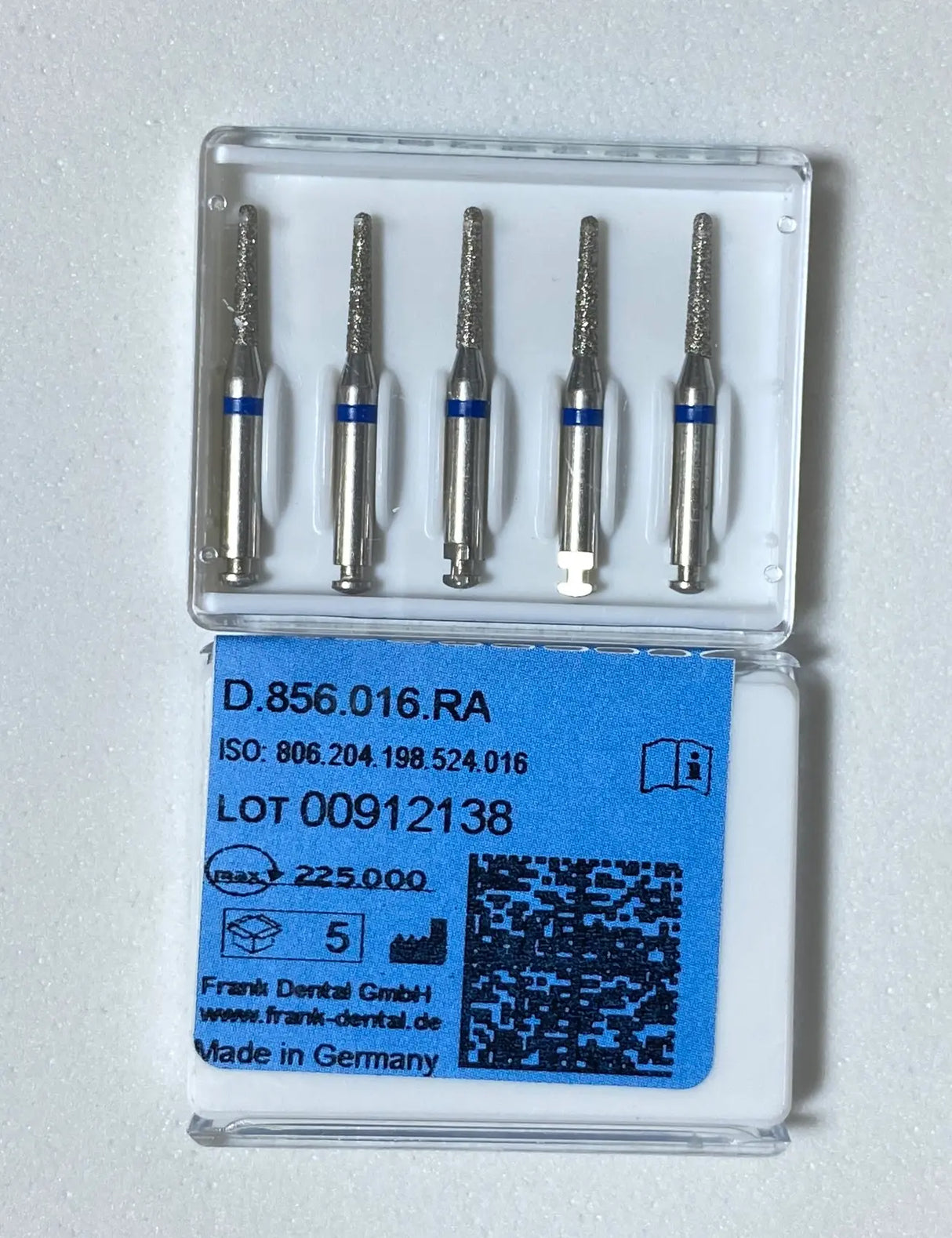 Franke Dental D.856.016.RA LOW SPEED Diamond tapered round end - BLUE