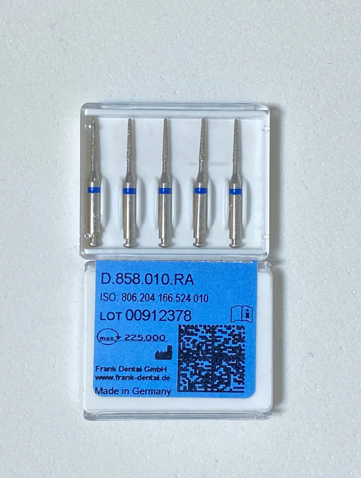 Franke Dental D.858.010.RA LOW SPEED Diamond NEEDLE Bur - BLUE