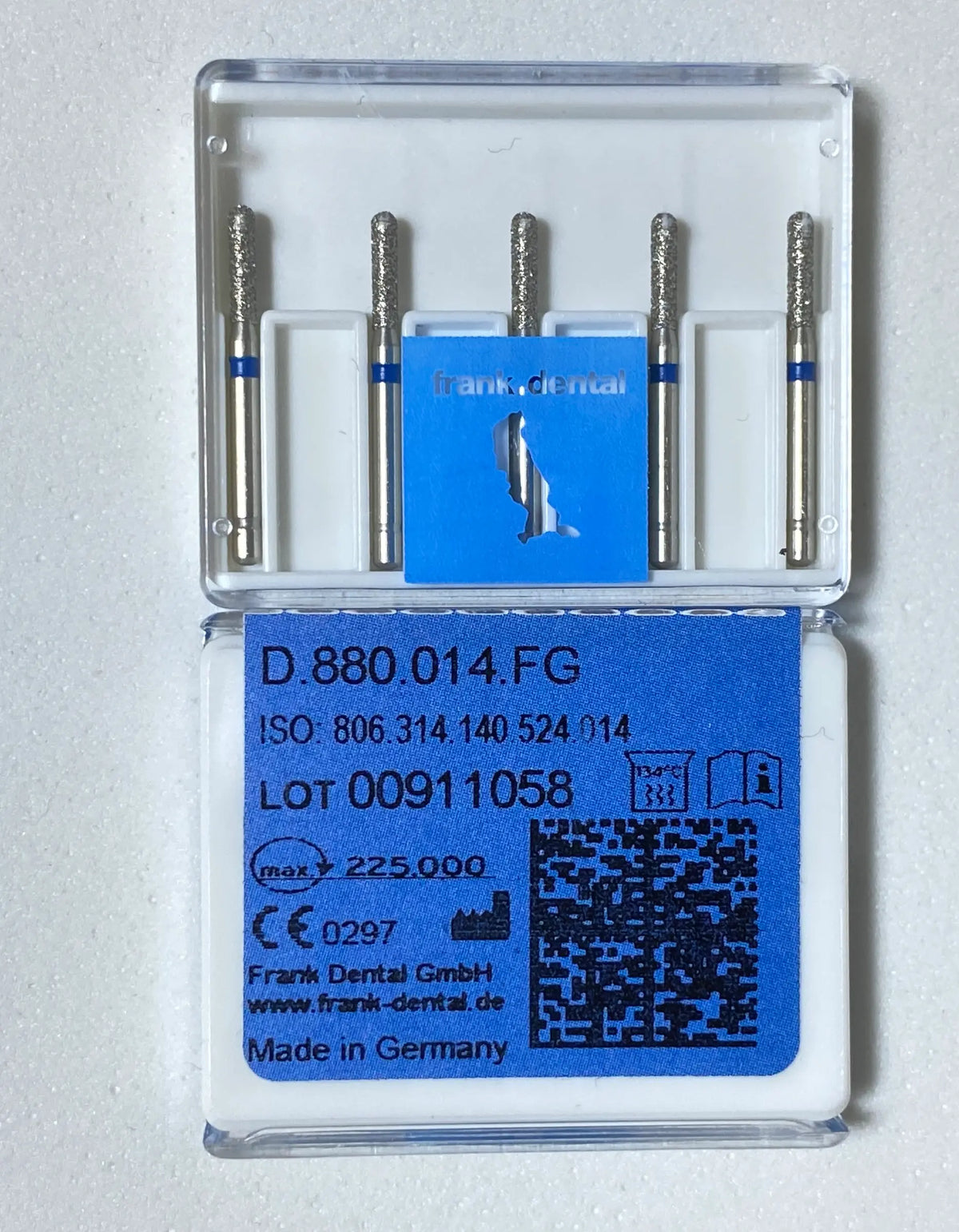 Franke Dental D.880.014.FG HIGH SPEED Diamond burs cylinder round end - BLUE