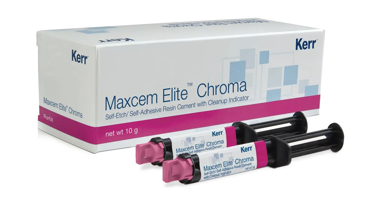 Kerr Maxcem Elite Chroma Self-Etch, Self-Adhesive Resin Dental Cement Refill 1 Syringe