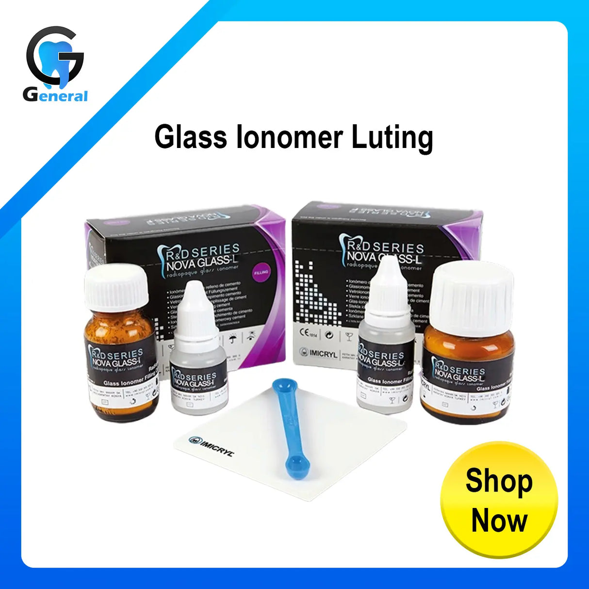 Nova Glass-L Glass Ionomer Luting Cement 15g powder + 6.8 ml Liquid