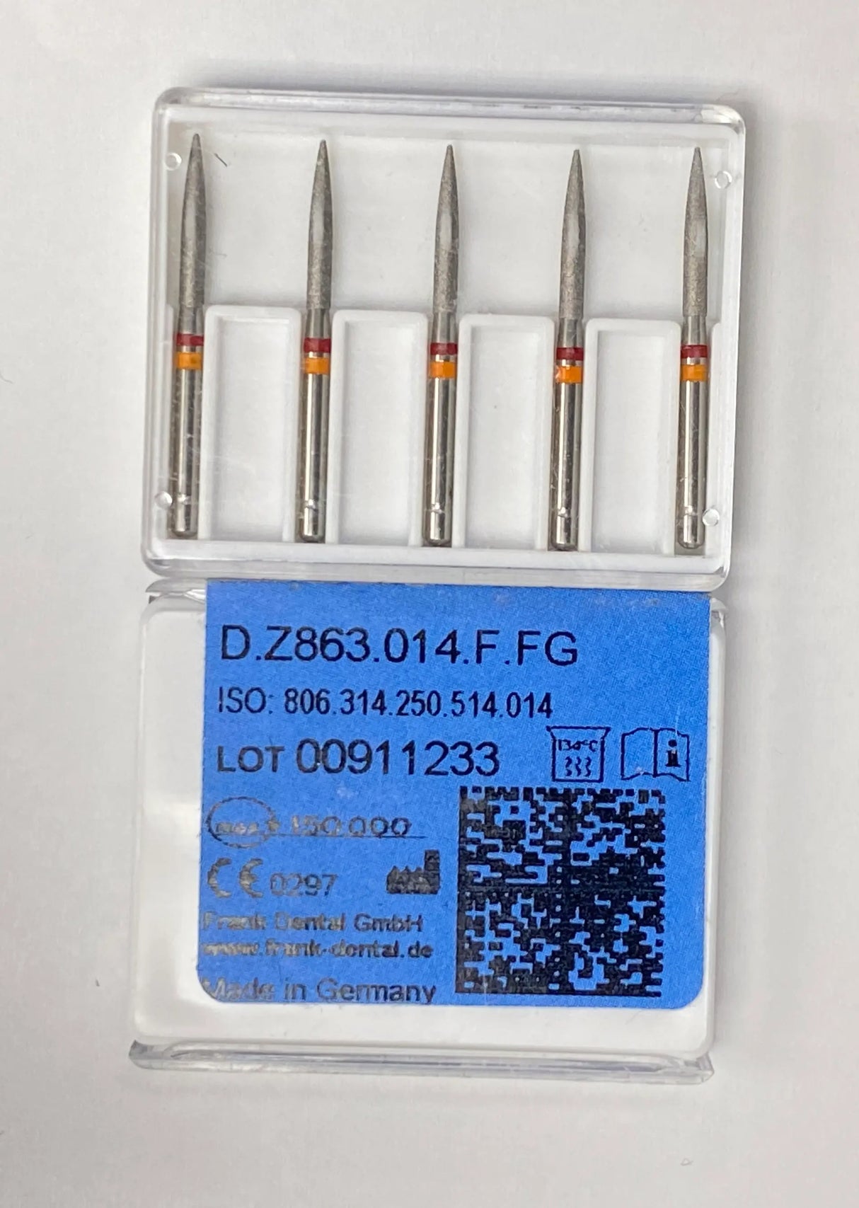 Frank High Speed Diamond burs zirconium long Flame - FINE - 1 pc