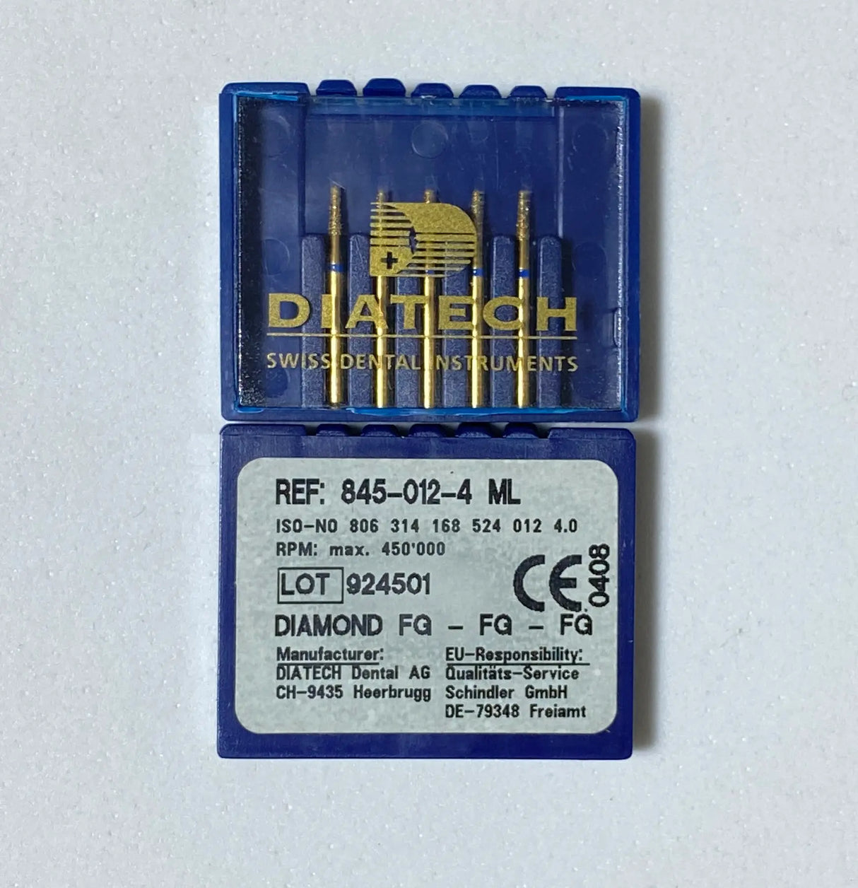 Diatech High Speed Diamond burs tapered flat end- Ultra Short - Gold 1 pc