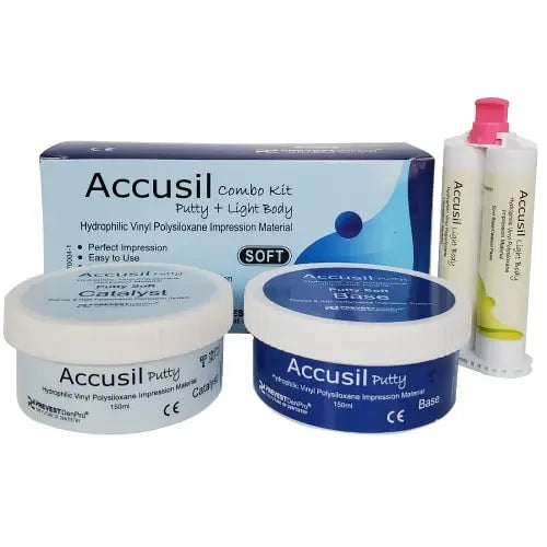 Prevest Accusil Combo Kit Hydrophilic Vinyl Polysiloxane Impression Kit (Putty & Light Body)