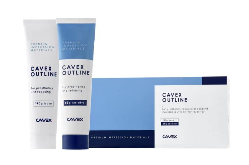 Cavex Outline Zinc Oxide Eugenol Free  Impression Paste 140 gr white paste + 65 gr blue pasteg