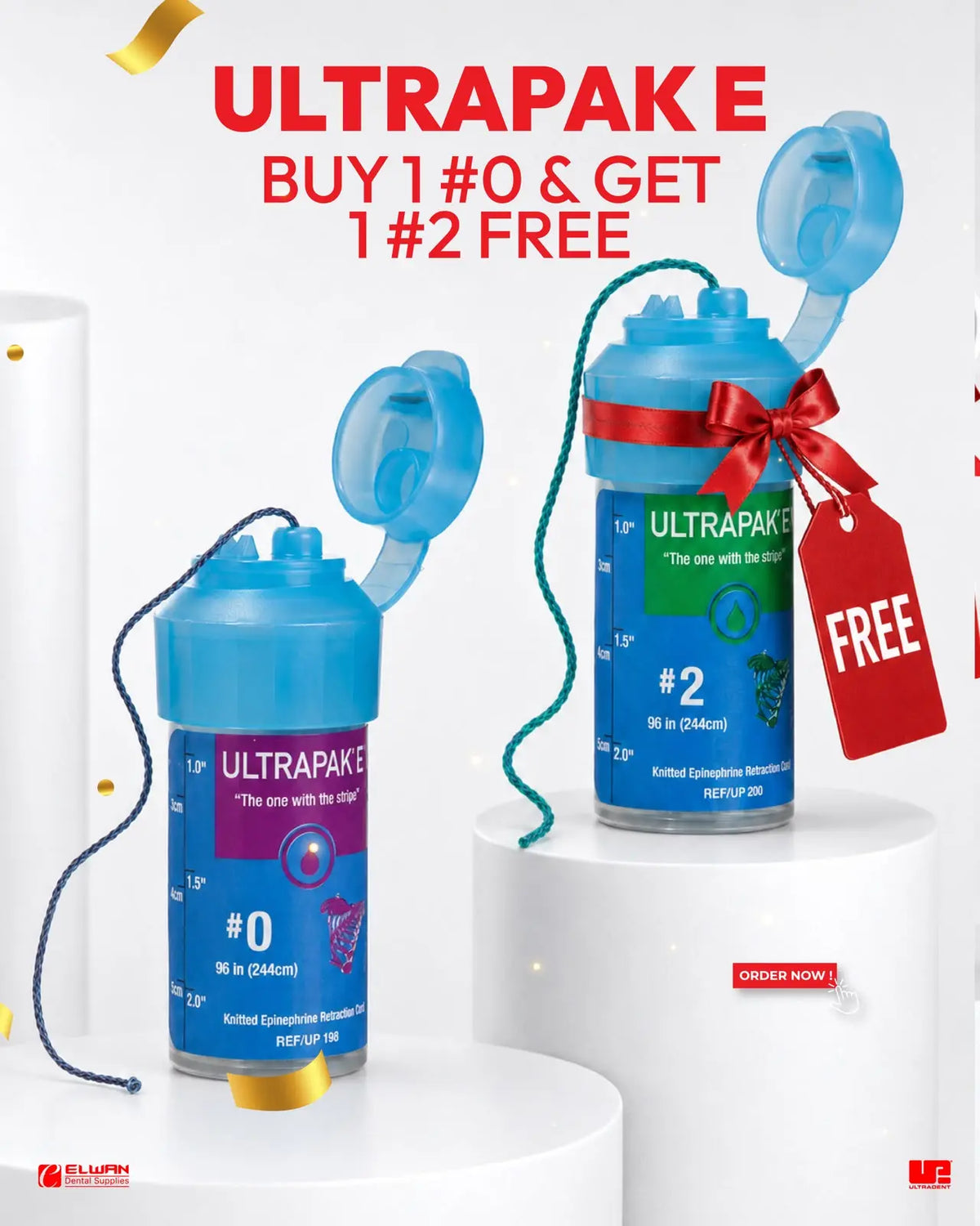 Ultrapak Offer 1 (Buy 1 Ultra Pak E Retraction Cord #0 -Get 1 #2 free)
