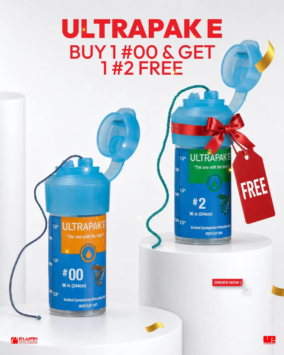 Ultrapak Offer 3 (Buy 1 Ultra Pak E Retraction Cord #00 -Get 1 #2 free)