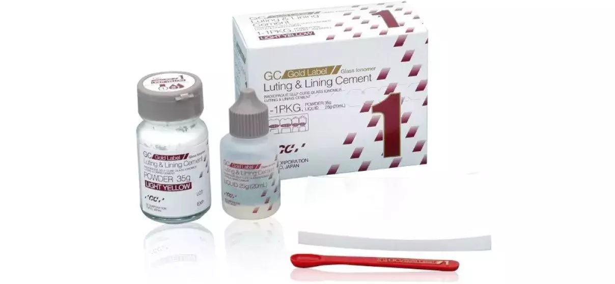 GC Gold Label 1 Glass Ionomer Luting Cement 35g Powder and 20 ml Liquid