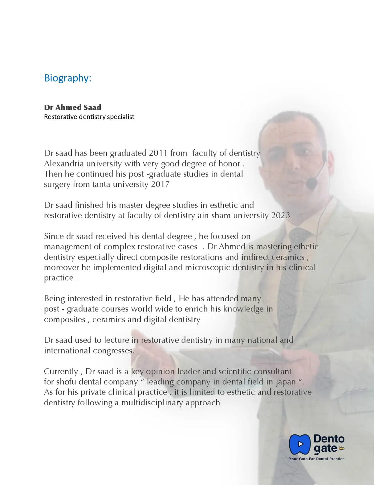 Bio-Aesthetic Restoration Course Composite Veneers & Diastema Closure By Dr. Ahmed Saad