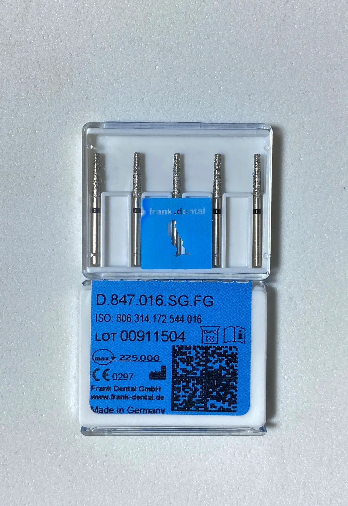 Franke Dental D.847.016.FG HIGH SPEED - Diamond  tapered flat end -  BLACK