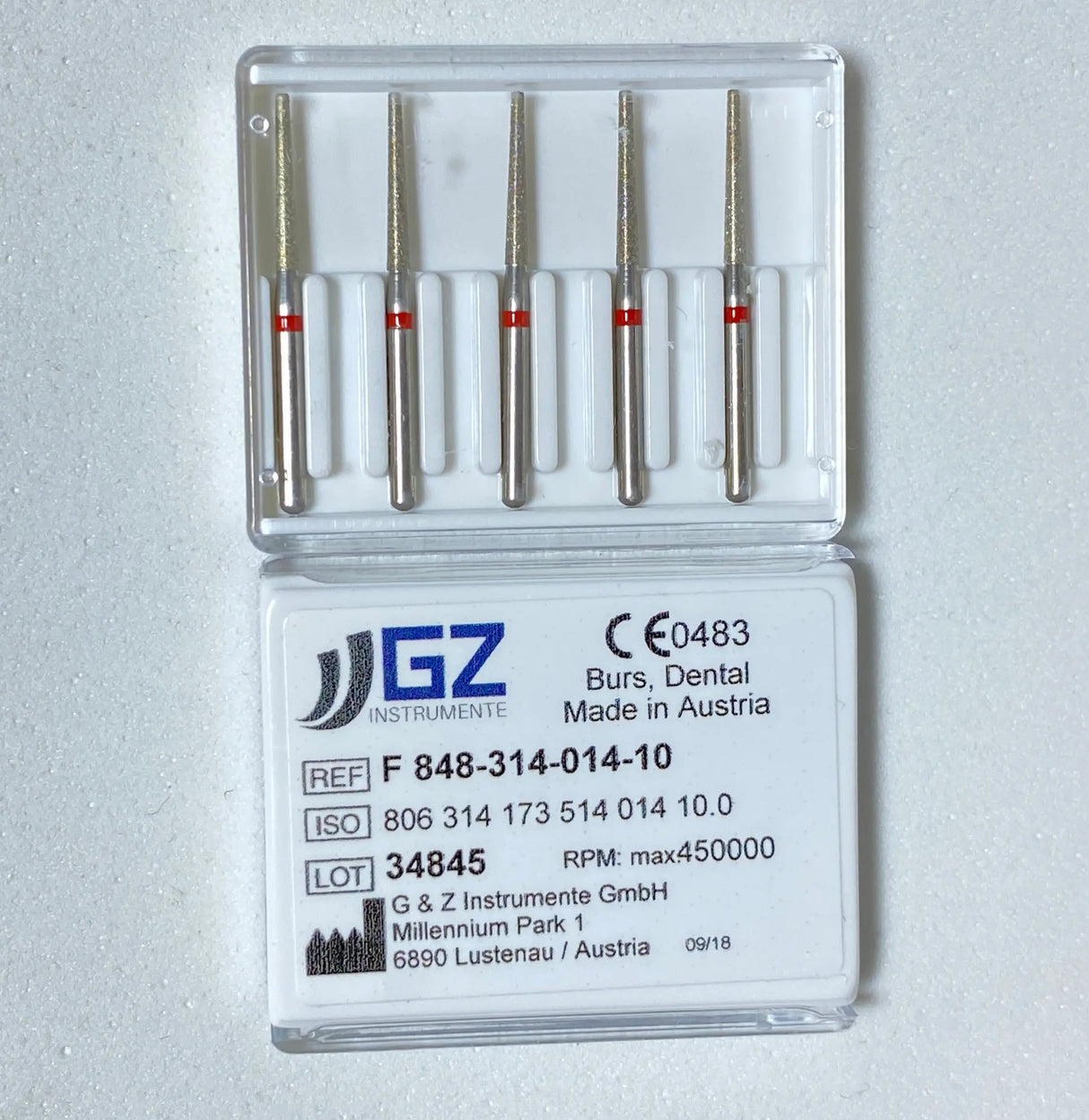 GZ HIGH SPEED - Diamond  tapered flat end - LONG - RED