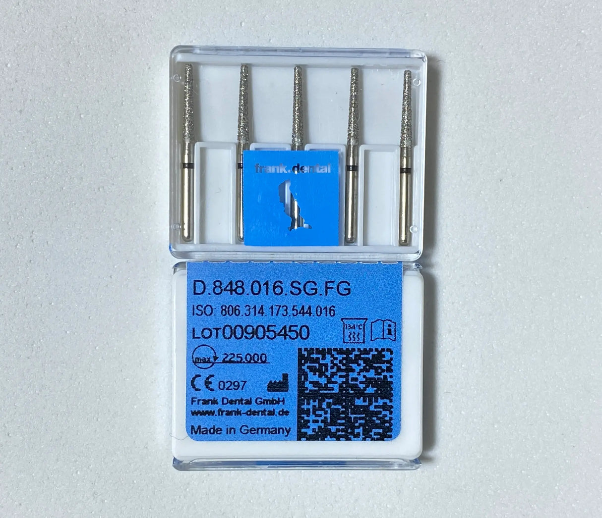 Franke Dental D.848.016.SG.FG HIGH SPEED - Diamond tapered flat end - LONG - Black