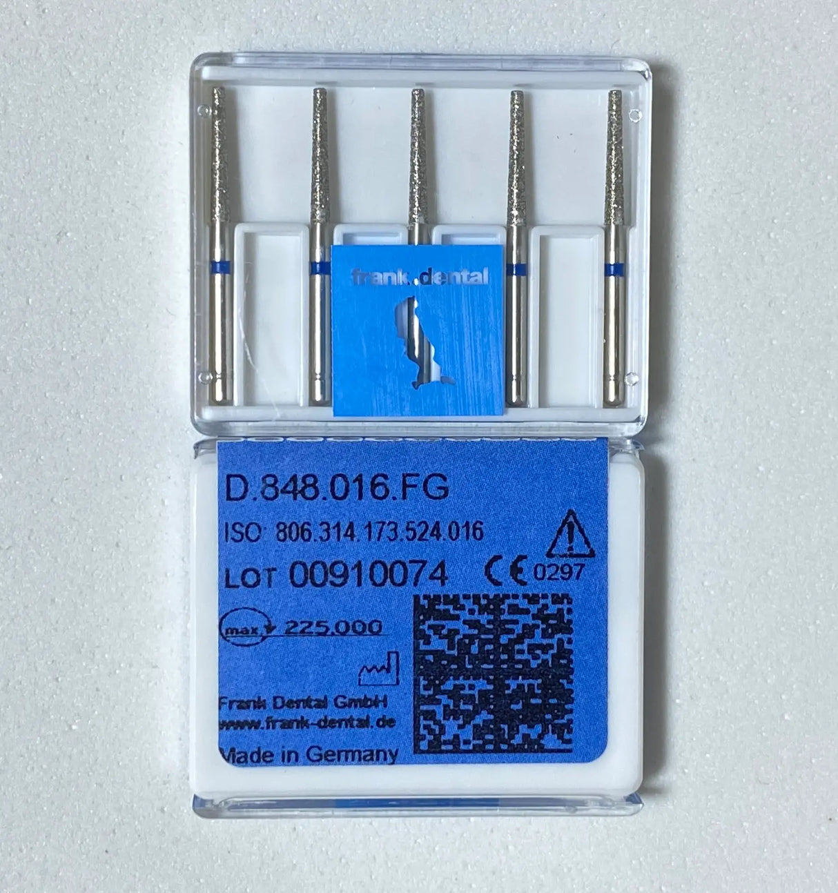 Franke Dental D.848.016.FG HIGH SPEED - Diamond  tapered flat end - LONG -Blue