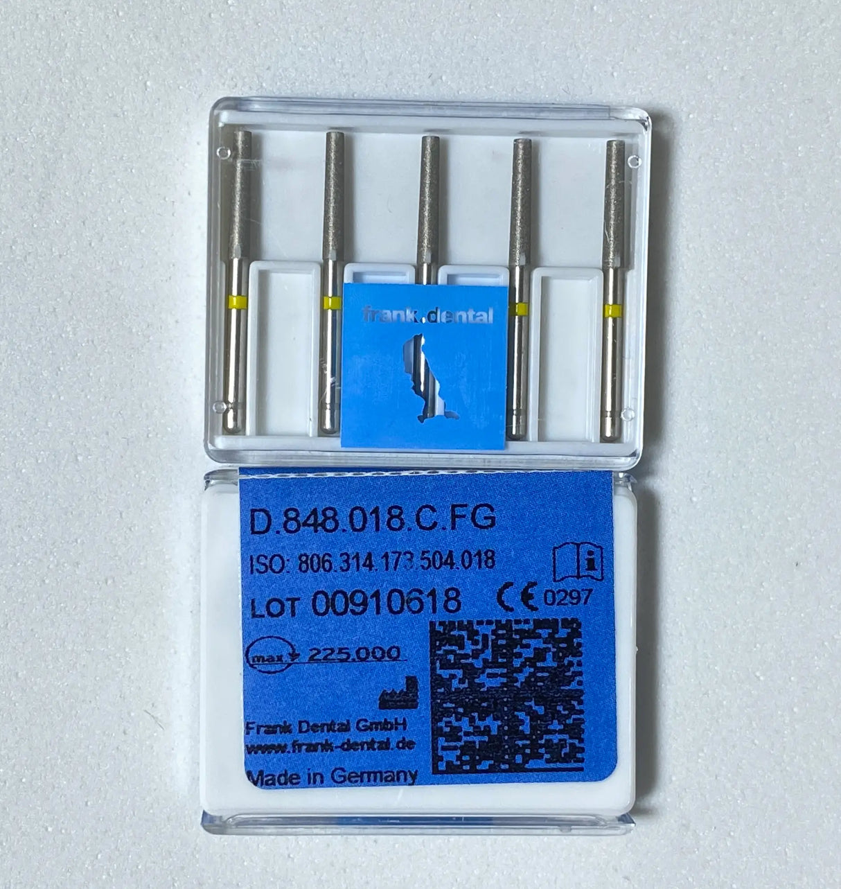 Franke Dental D.848.018.C.FG HIGH SPEED - Diamond  tapered flat end - LONG -Yellow