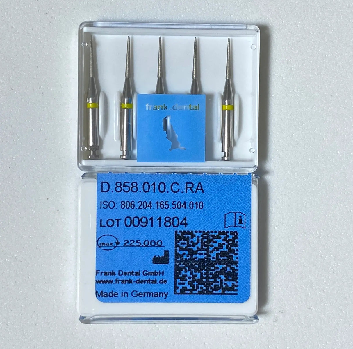 Frank Dental D.858.010.C.RA LOW SPEED Diamond tapered needle Fine - finishing - Yellow
