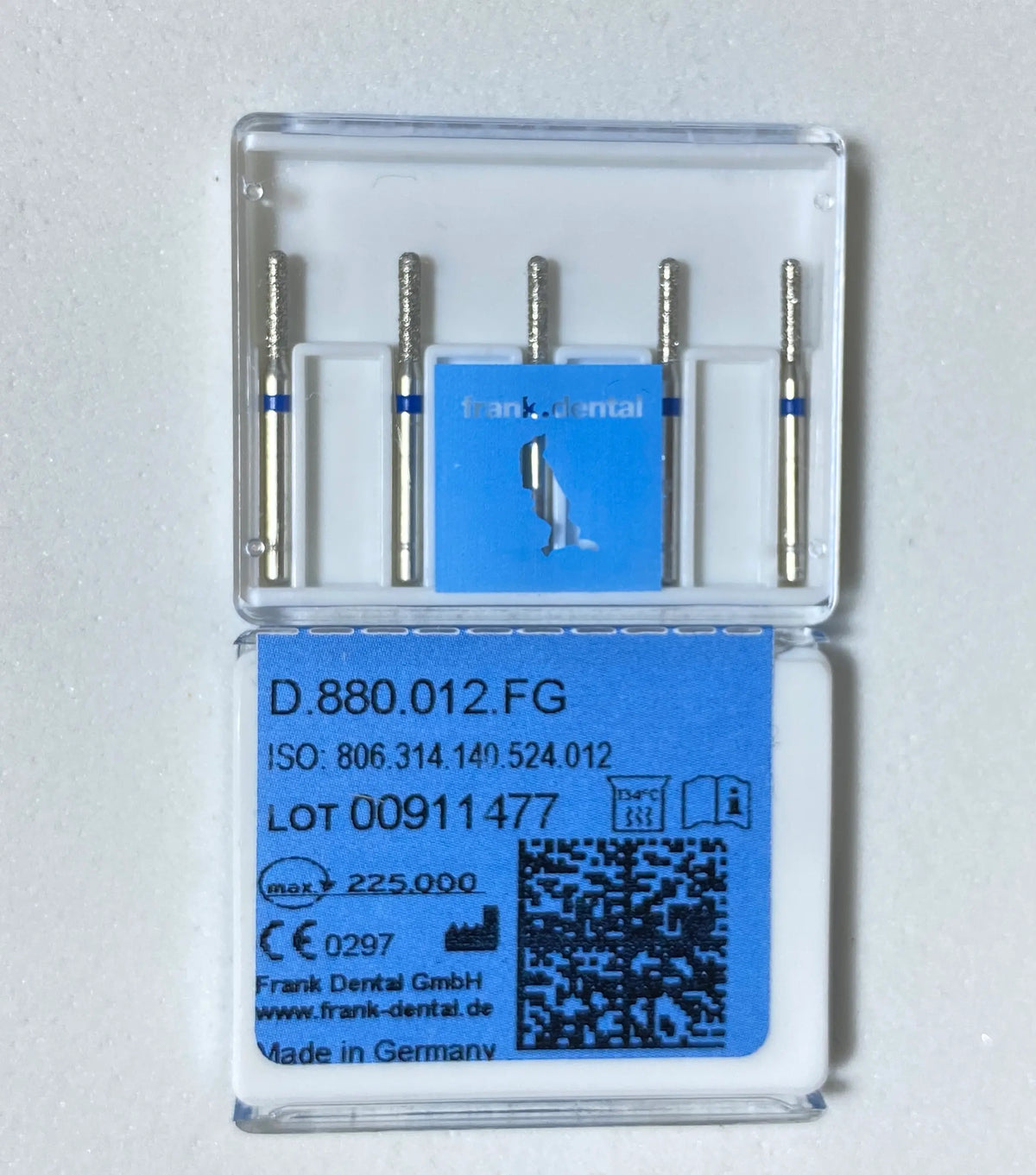 Franke Dental D.880.012.FG HIGH SPEED Diamond burs cylinder round end-BLUE