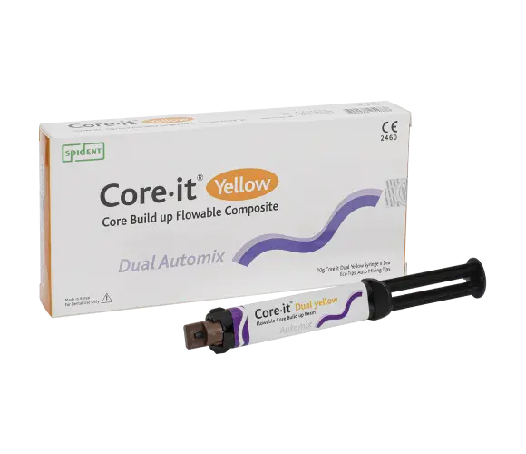 Spident Core it Flowable dual cured core build-up resin 2 syringe