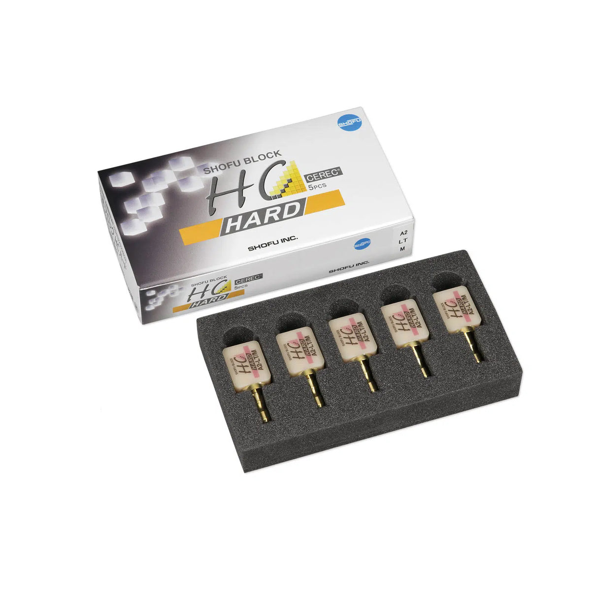 SHOFU Block HC (12 mm x 14 mm x 18 mm) - Kit of 5 blocks  hybrid ceramic restorative material