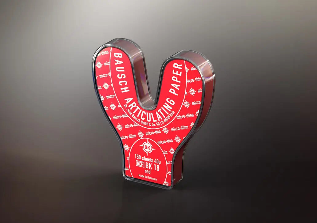 Bausch Articulating Paper 40 micron horse shoe Red 150-Sheet