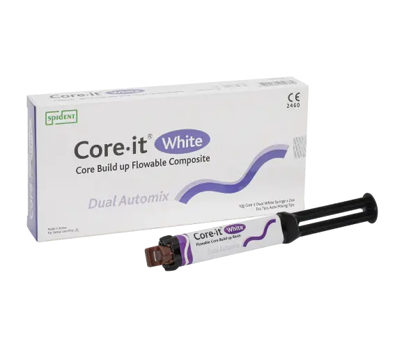 Spident Core it Flowable dual cured core build-up resin 2 syringe