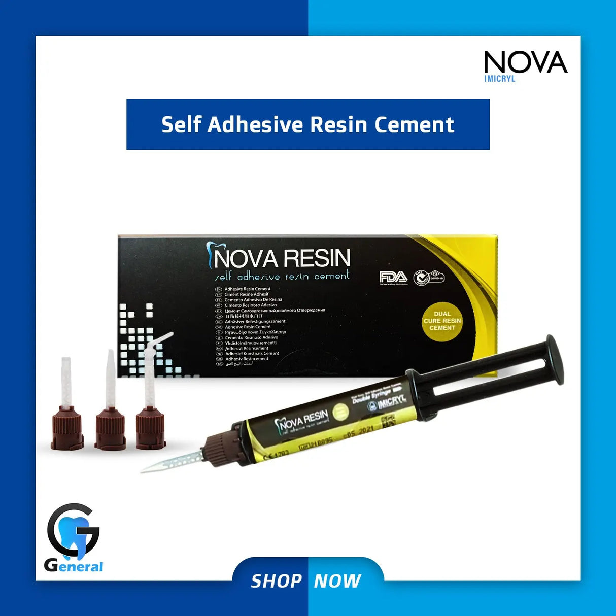 NOVA Dual Cure RESIN Cement Syringe 5g
