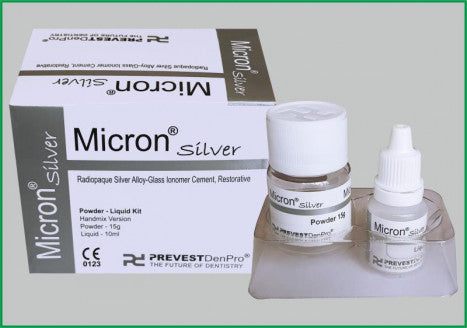 PREVEST MICRON SILVER Glass Ionomer Cement 15 g powder & 10 ml Liquid