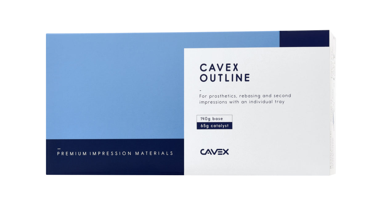 Cavex Outline Zinc Oxide Eugenol Free  Impression Paste 140 gr white paste + 65 gr blue pasteg