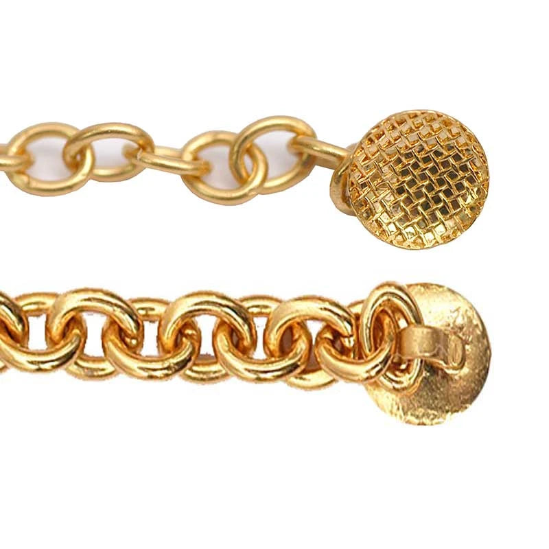 Matt Ortho Round Base Eyelet Golden Chain packet 1 piece