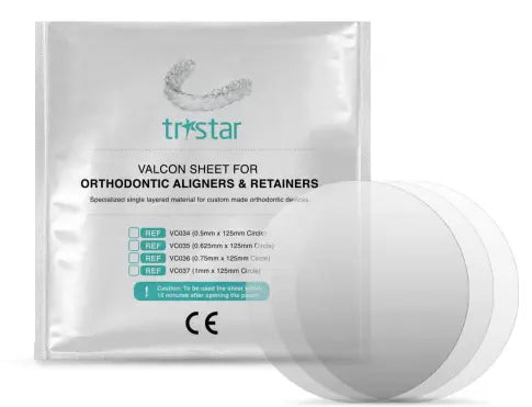 TRISTAR VALCON multi layer thermoforming aligner Sheet 1.00mm*125mm - 25 sheets/pack