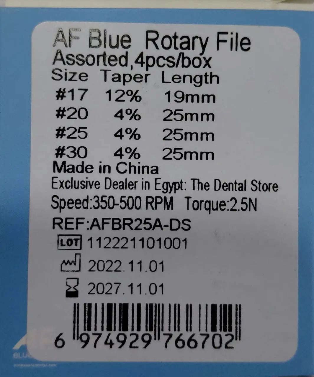 Fanta AF Blue Rotary Files assorted 4 files