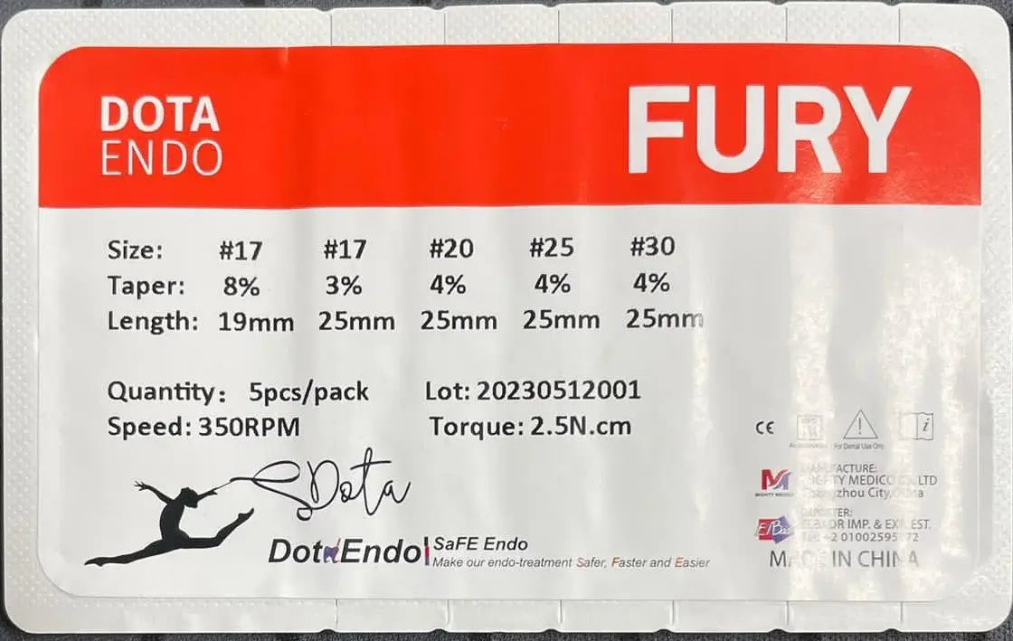 DOTA FURY Assorted endodontic rotary file kit 5 pcs