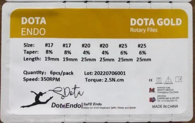 DOTA Gold Assorted Endo rotary files 6 pcs
