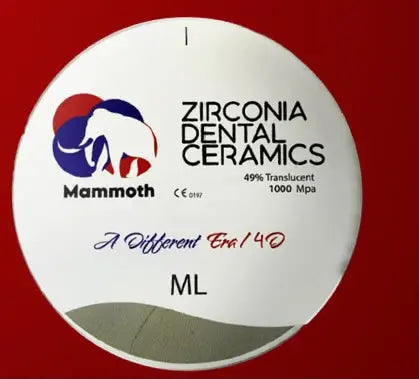 Mammoth Zirconia Dick Multilayer 4D 49 % Translucent 1000 Mpa