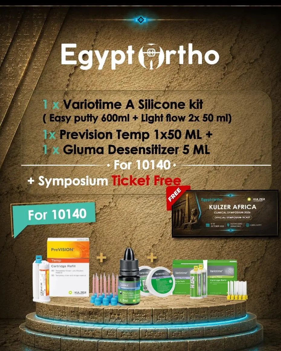 Offer(1 x Variotime A Silicone kit easy putty 600ml+light flow 2 x 50ml)+1 x prevision Temp 1 x50ml+1 x Gluma Desenotizer5ml)+Symposium Ticket Free