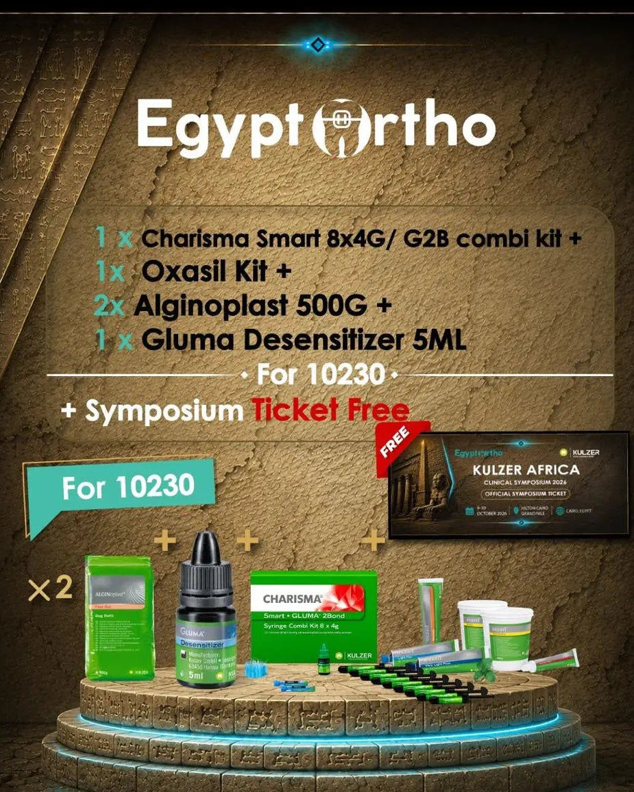 Offer(1 x Charisma smart 8x4g/g28 combi kit+1 x Oxasil kit+2 x Alginoplast 500g+Gluma Desensitizer 5ml+ Symposium Ticket Free