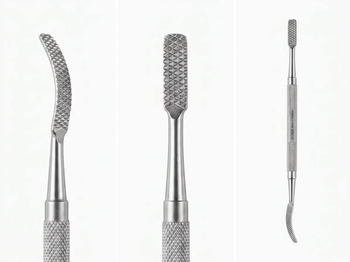 Pakistan stainless steel dental bone file, alternate view