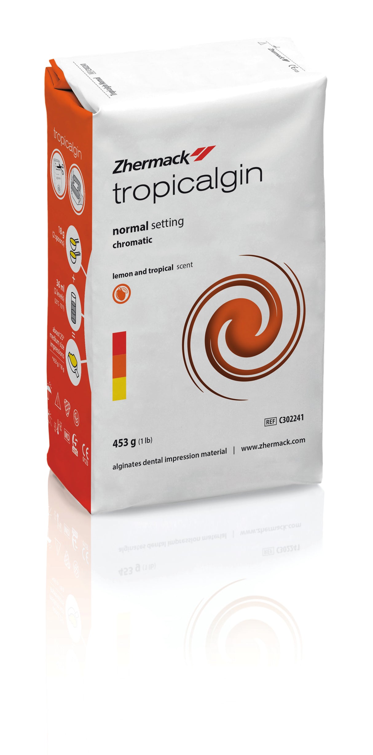 Zhermack Tropicalgin dental impression material packaging on a white background