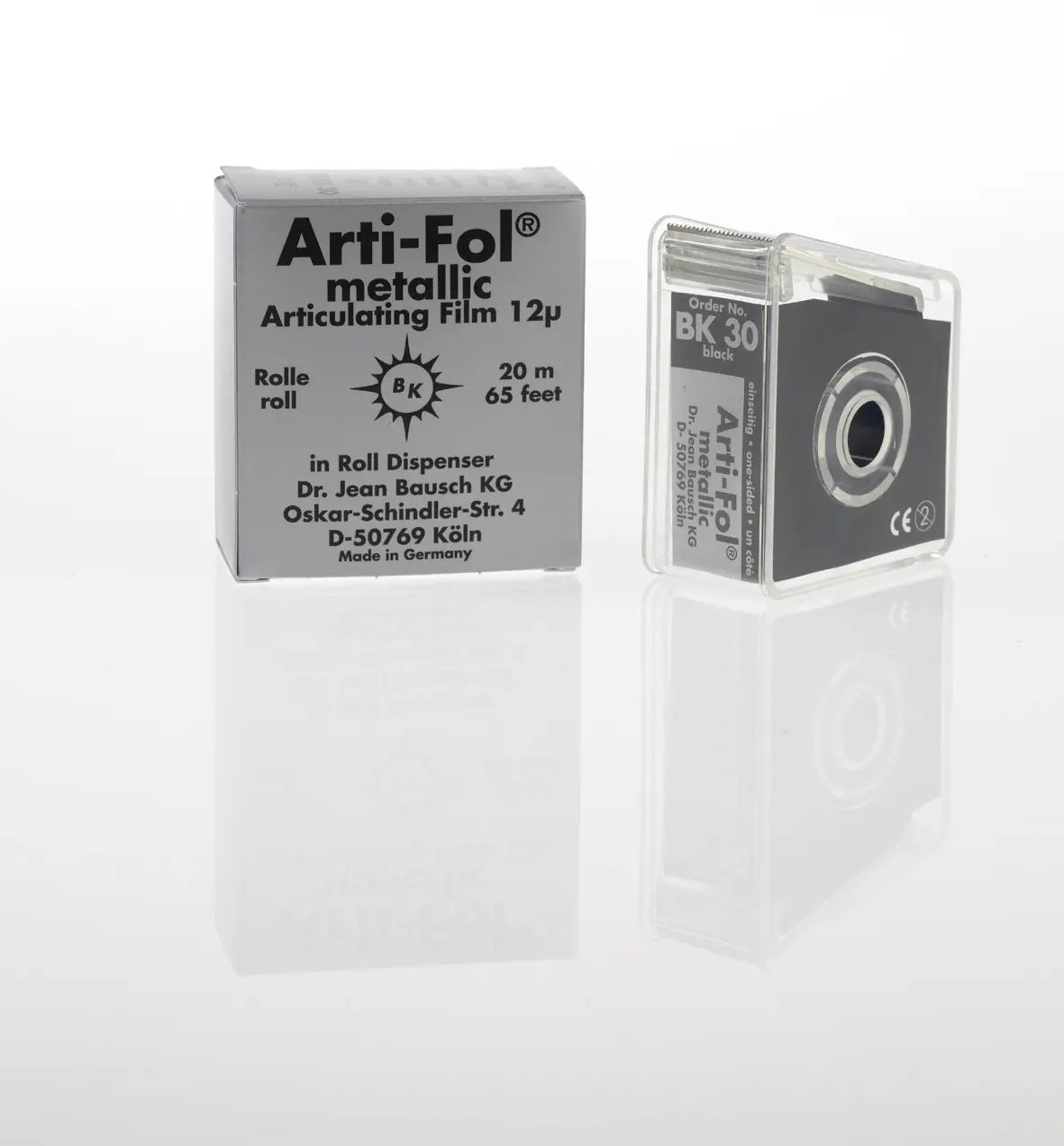 Bausch Arti-fol metallic Occlusal film 12 micron Roll With plastic dispenser